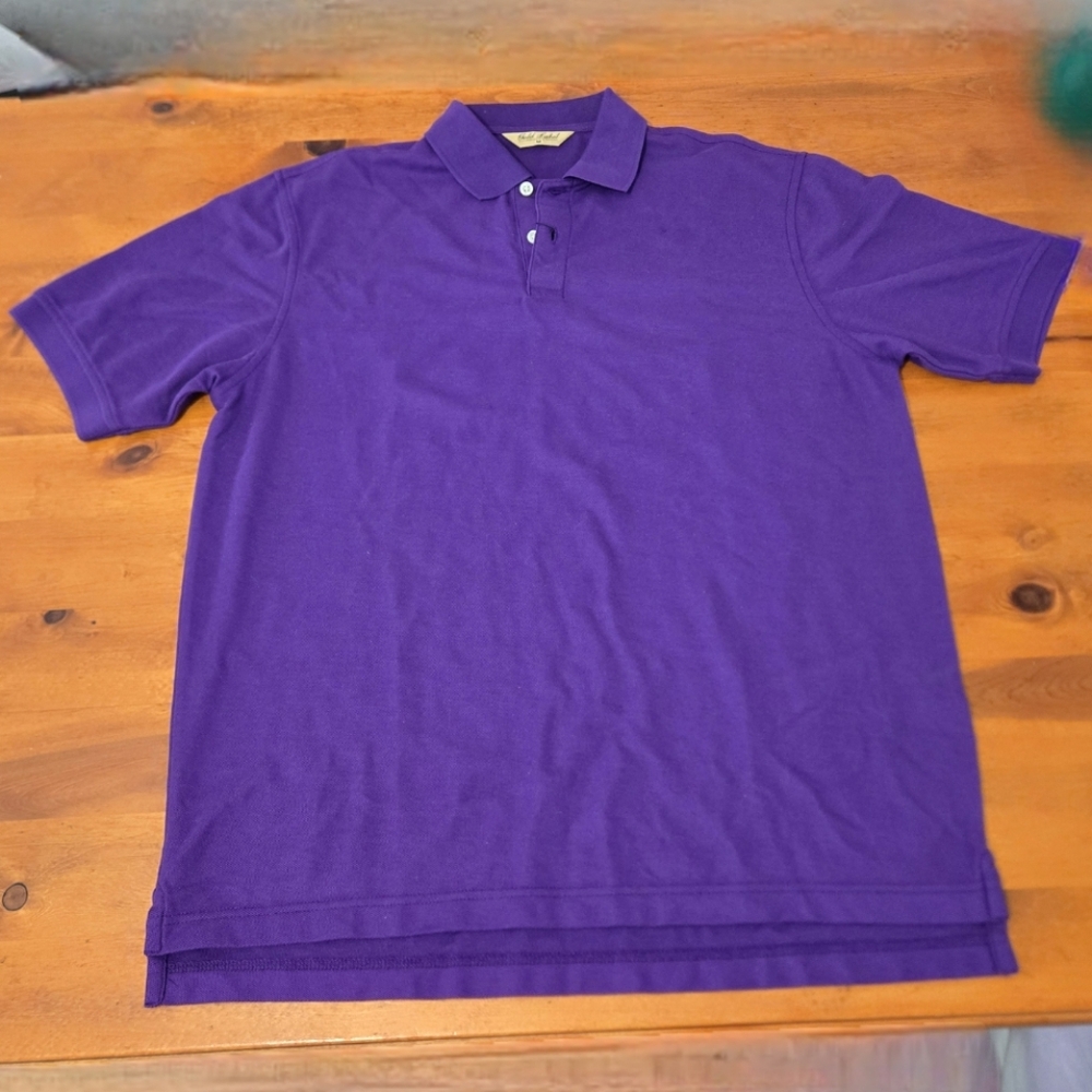 Gold Label Roundtree & Yorke Size M Pima Cotton Polo Shirt NWT Solid Purple